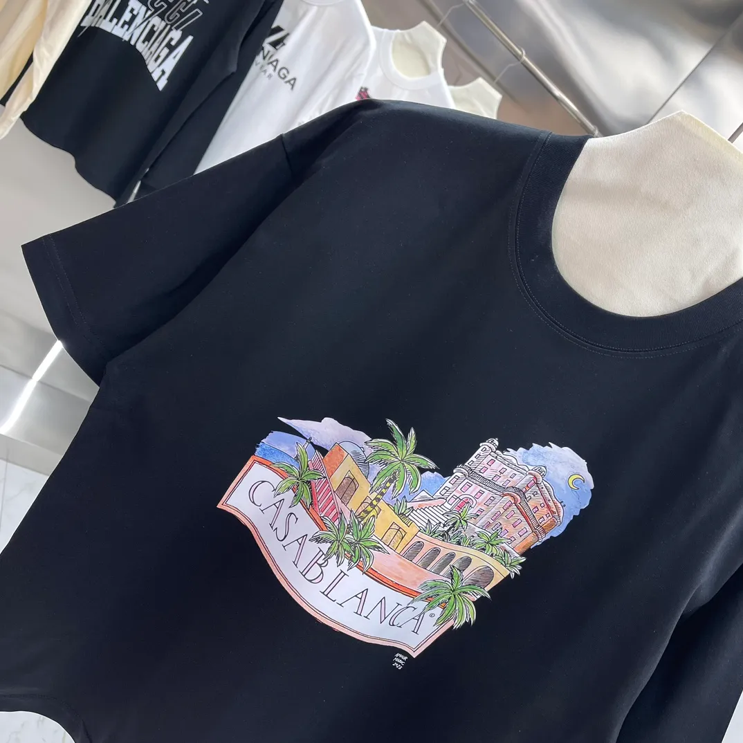Casablanca Classic Series T ， ， 。 ， Classic ， In Stock ！ ：White Black Size：S M L XL XXL